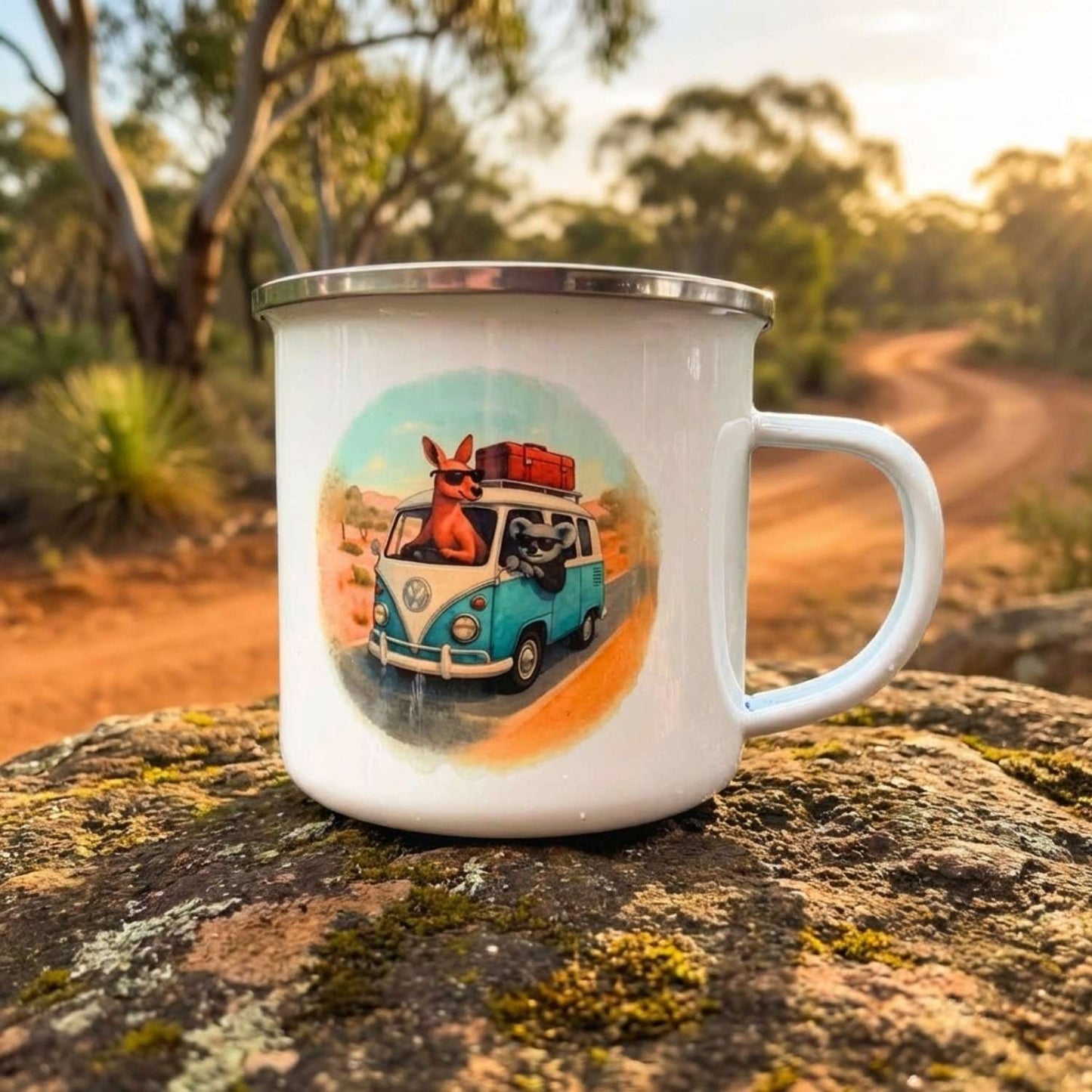 Bush Buddies Road Trip Enamel Mug