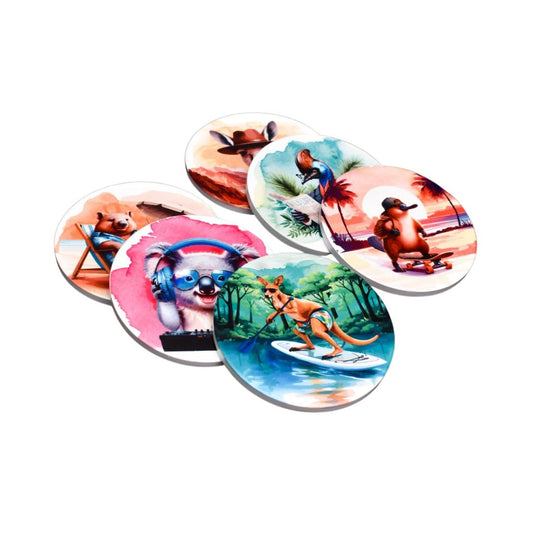 Wild Outback Coaster Set – Full Crew (6-Pack)
