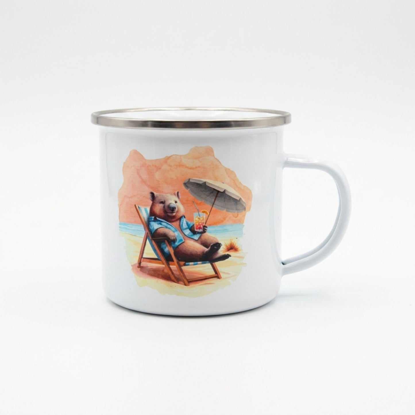 Relaxing Wombat Enamel Mug