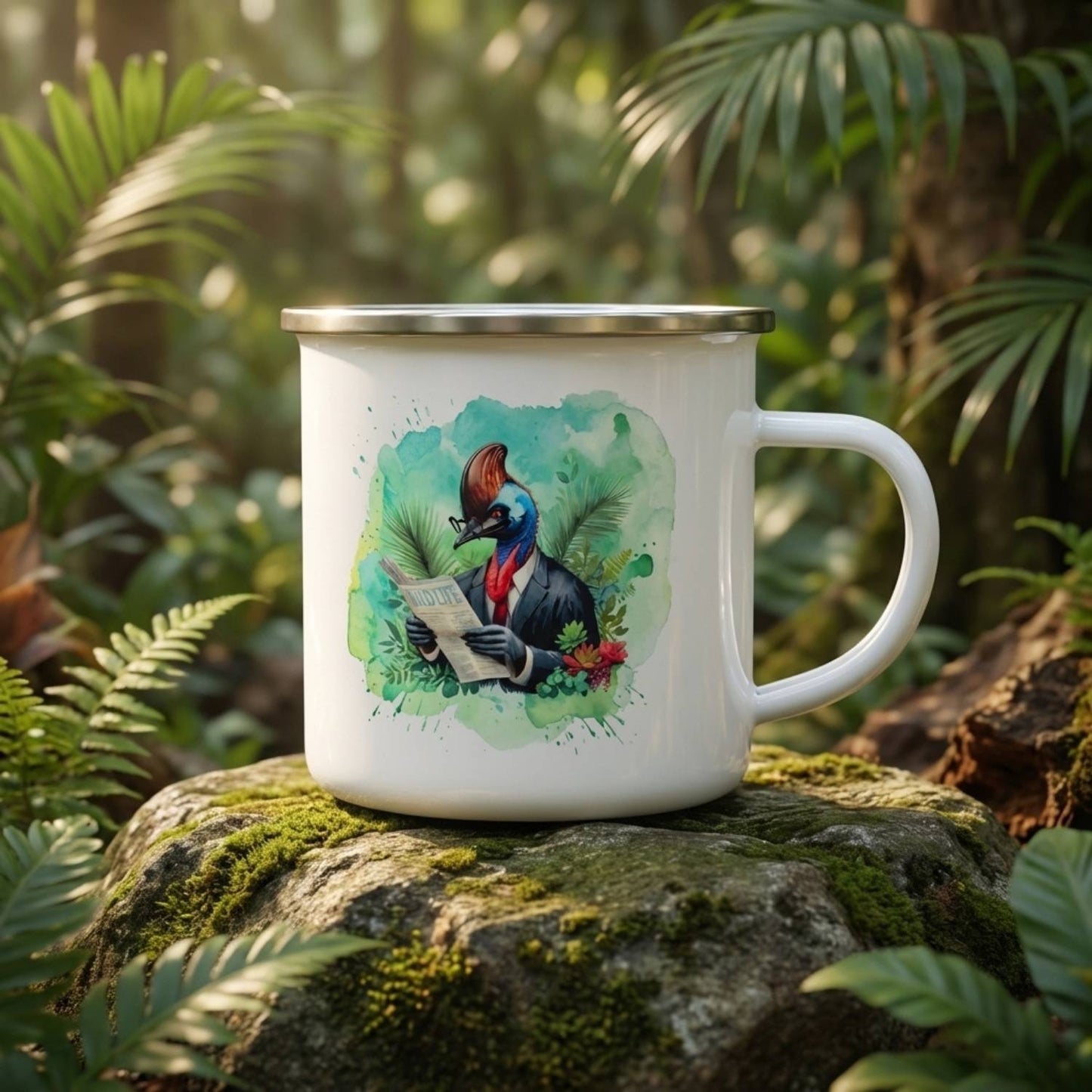 Cassowary Enamel Mug