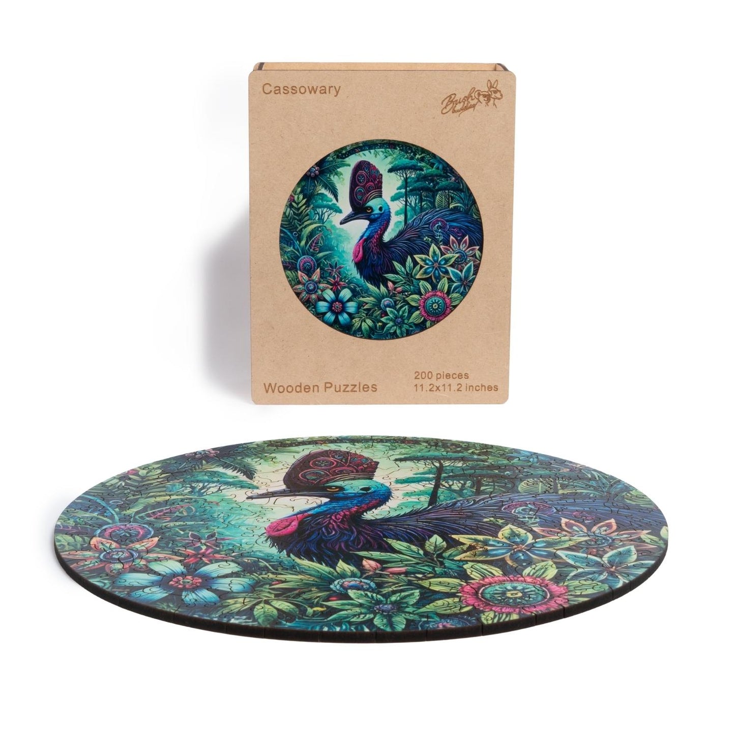 Wooden Cassowary Jigsaw Puzzle – 200 Pieces